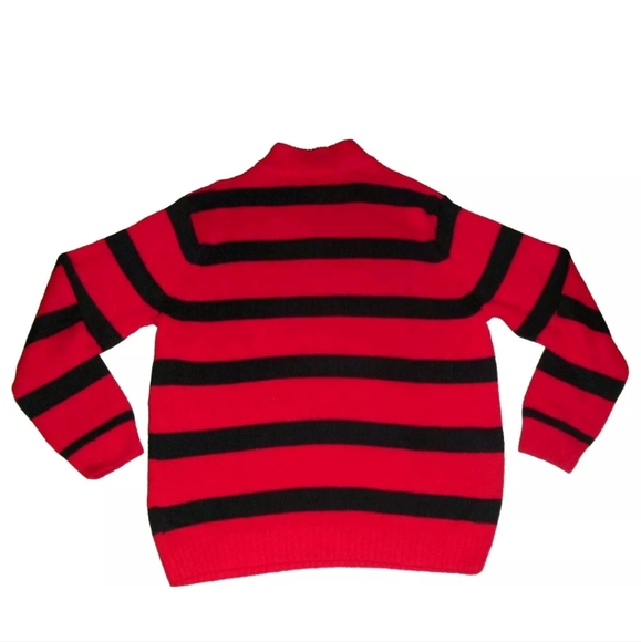Chaps $70 Mens Red Navy Blue Striped 1/4 Zip Collared Sweater sz. XL New - Picture 6 of 6